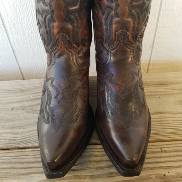Laredo Hawk Mens Brown Leather Cowboy Western Boots 10.5 D 6862 - Picture 4 of 13
